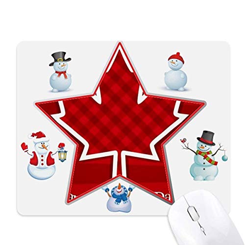 Tapis de souris antidérapant avec motif de feuille d'érable et étoile