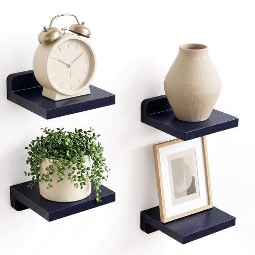 Image of Fixwal Small Floating Shelves for Wall Decor (Blue, Set of 4, 5Inch)