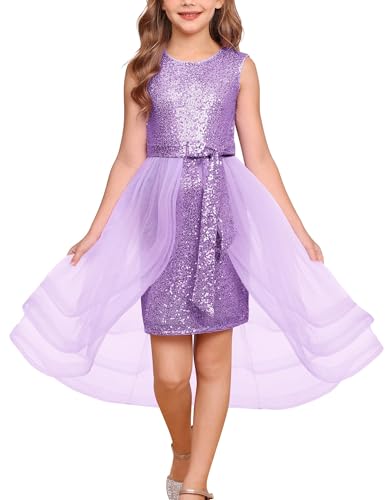 GRACE KARIN Mädchen Festlich Kleid mit Pailletten und Tüll...