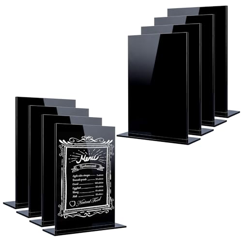 Signe acrylique noir avec stand 8x10 pouces arricraft pour table de mariage et fête - 8 ensembles