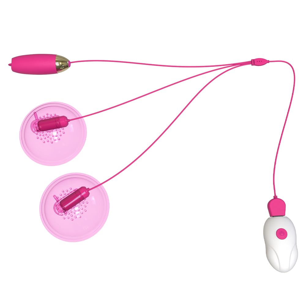 2 in 1 Elektrische Bruststimulatoren Klitoris G-Punkt Vibrator mit 10 Modus Sexspielzeug für Frauen, Nippelsauger Brustmassagegerät Zunge Lecken Stimulator Sex Spielzeug für Paare (Rot)