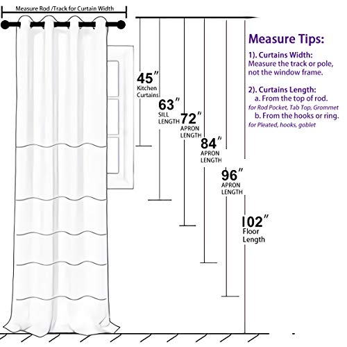Loyolady Natural Linen Curtains 102 Inches Long 2 Panels Set, Linen Texture Sheer Curtains For Bedroom, Grommet Privacy Window Curtains & Drapes 72" W X 102" L #TOP6