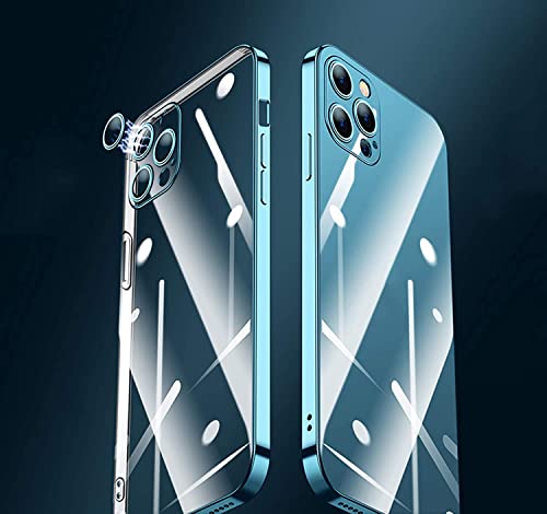 Coque iPhone 12 Pro Max transparente bleue anti-jaunissement