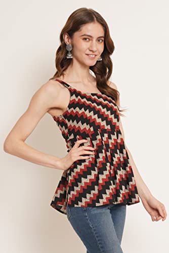 Image of COTLAND Fashions Jaipuri Cotton Printed Strappy Top for Women
