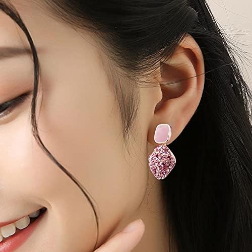 Dangle Earrings For Women Colorful Drop Rose Gold Bridal Wedding Cute Earrings For Sensitive Ears - Image 4