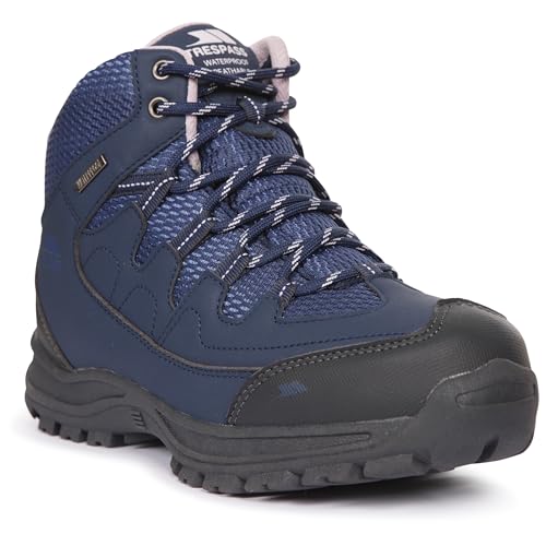 Trespass Womens Walking Boots Mitzi - Mid-Cut, Waterproof, Breathable Membrane, Ankle Supportive, Cushioned Collar and Tongue, Protective Toe and Heel Guard