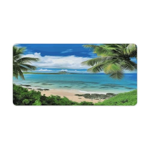 Tropical Palm Tree Hawaii Beach Desk Pad 60x30 cm
