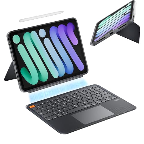 ProtoArc TK500 Hülle mit Tastatur für iPad Air 11 M3 2025/M2 2024 Magnetisch Abnehmbar iPad Tastatur für Air 5/4 Pro 11 4/3/2/1 100% Klickbares Trackpad QWERTZ DE-Layout - Grau