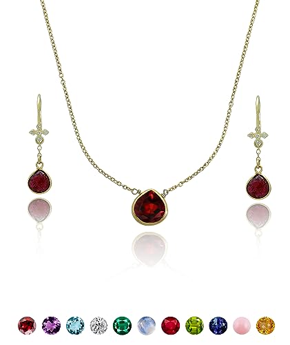 Garnet Necklace for Women - Authentic 925 Sterling Silver Necklace