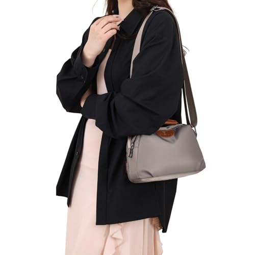 Image of Eslcorri Lightweight Nylon Crossbody Bag for Women, 3 Pocket Casual Shoulder Purse with Adjustable Strap for Travel Daily Use | Well-organized
