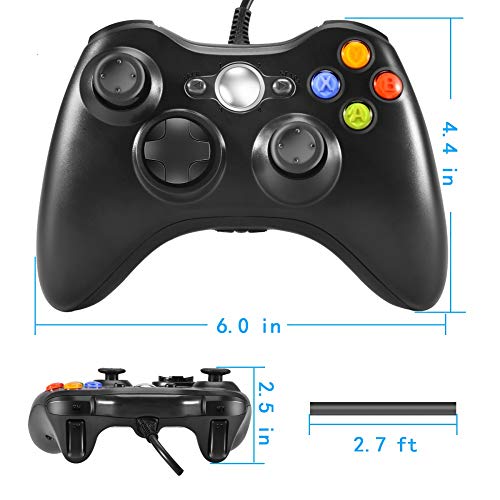 Xbox 360 Controller, Voyee Wired Controller Gamepad For Microsoft Xbox 360 & Slim/Windows/Pc (Black) #TOP6