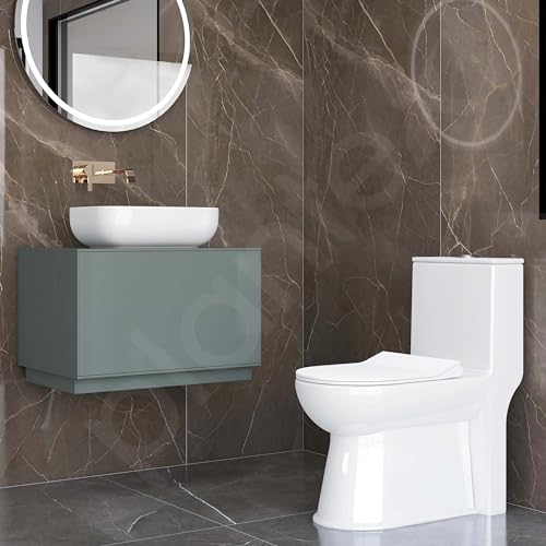 Image of Plantex Ceramic One Piece Western Toilet with Tabletop Wash Basin /Floor Mount Commode for Toilet /Wash Basin for Bathroom - S Trap (Combo,White)