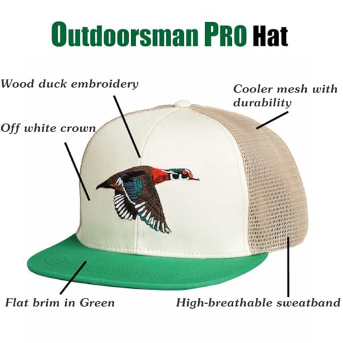 Image of EDTREK Outdoorsman Pro Trucker Breathable Mesh Performance Cap - Flat Brim Snapback Hat