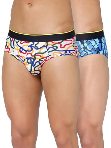 Image of Bummer Men's Printed Micro Modal Briefs Underwear | Ultra Soft & Breathable | Combo Pack of 2