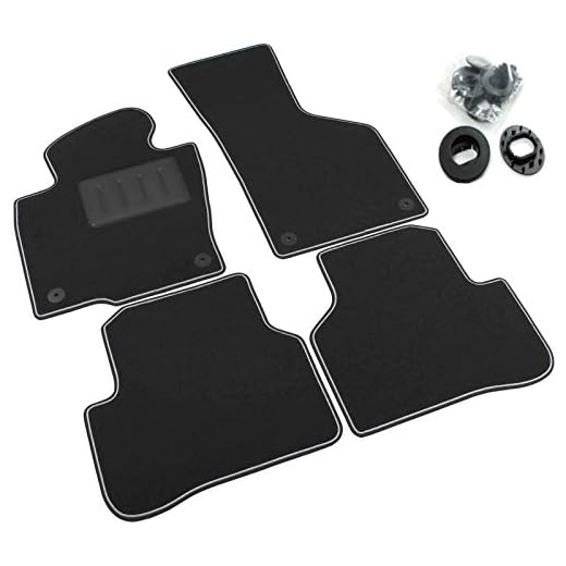 Il Tappeto Auto SPRINT04707 - Alfombrilla para Coche, Negra, Antideslizante, Borde Bicolor, tacón de Goma Reforzado, para Passat B6 2005 > 2010, Passat (B7) 2010 > 2015