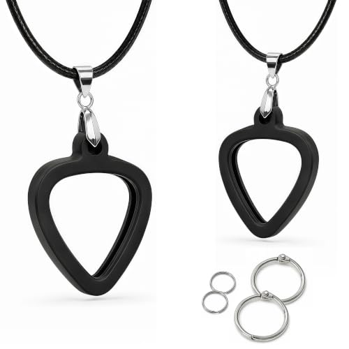 Musiin Guitar Pick Holder Necklace Compatible with Fender Dunlop DAddario Standard Picks Double-Sided Universal Design Easy Access for All Styles 2 Pack (Standard)