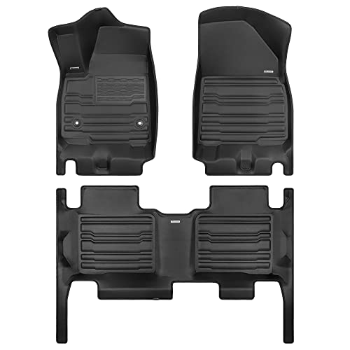 TuxMat - for Chevrolet Blazer 2019-2024 Models - Custom Car Mats - Maximum Coverage, All Weather, Laser Measured - This Full Set Includes 1st and 2nd Rows