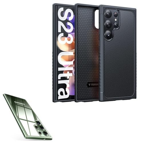 TORRAS Clear and Black Slim Soft Case for Samsung Galaxy s23 Ultra case