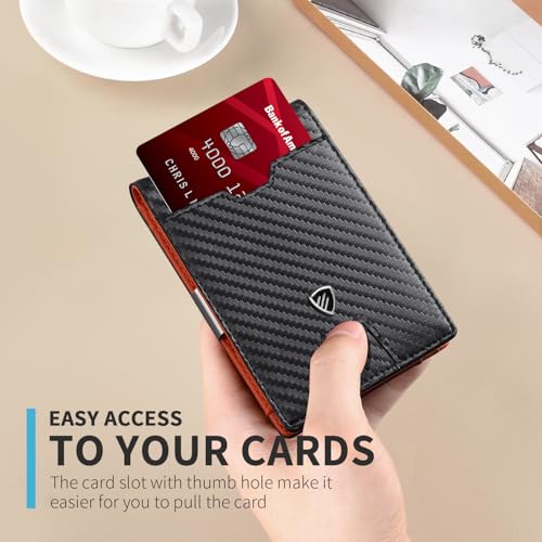 Image of RUNBOX Mens Slim Wallet with Money Clip RFID Blocking Bifold Credit Card Holder for Men with Gift Box