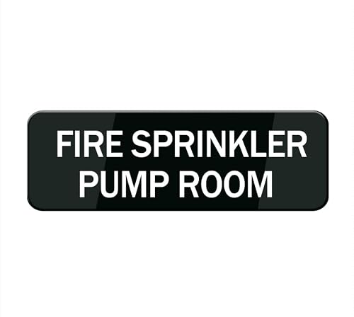 Fire Sprinkler Pump Room Signage White Black