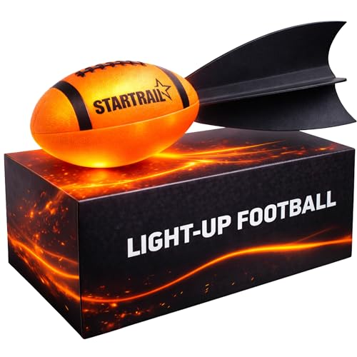 Glow in The Dark Football | Rechargeable Ultra-Bright LED Light-Up Football for Kids & Teens Ages 6+ | Outdoor Fun for Evening Play, Camping & Beach Games