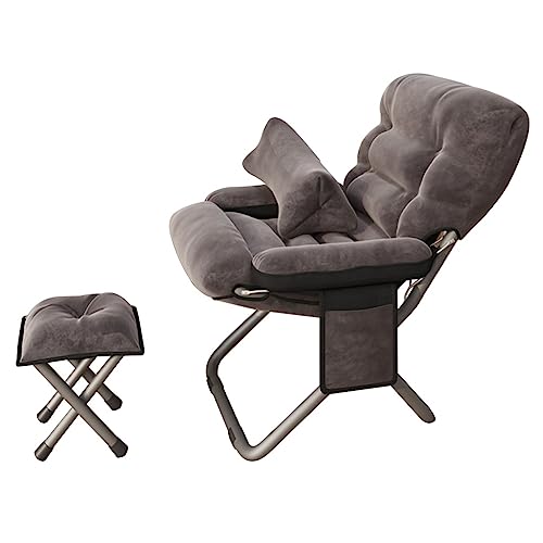 Sillón reclinable Ajustable para Juegos de Campamento de Lujo con reposapiés, sillón Plegable Individual para Pesca en la Playa, Dormitorio, balcón y Sala de Estar