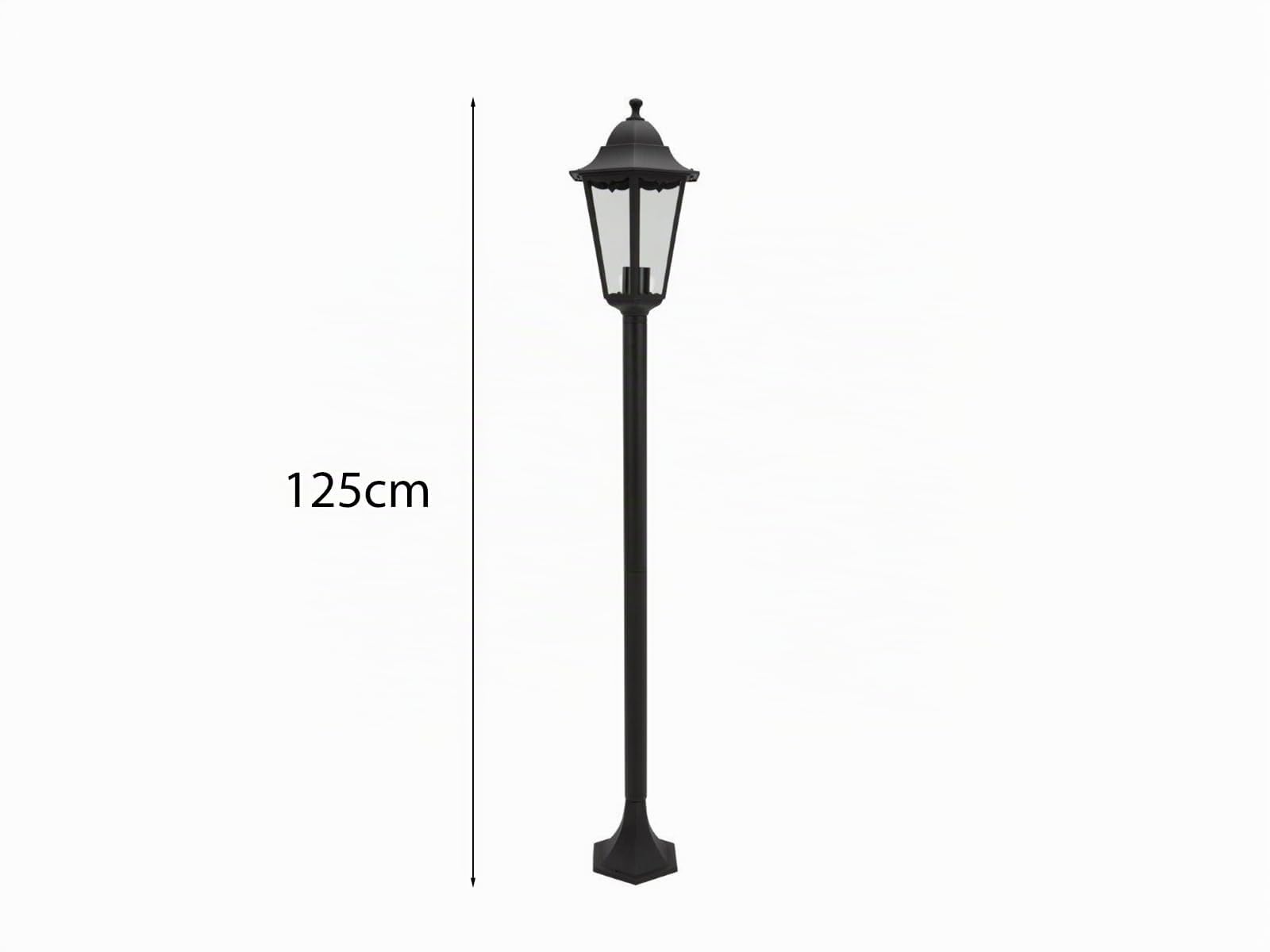 Smartwares 10.009.16 Farol clásico, aluminio/cristal, Negro, 1.25 m
