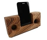 BOUMBI Fragrant Camphor Laurel Wood Cell Phone Stand with Sound Amplifier (Classic V 8.5x4)