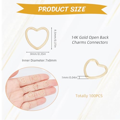 Connecteurs de bijoux cœur or 14k pour créer sans limites