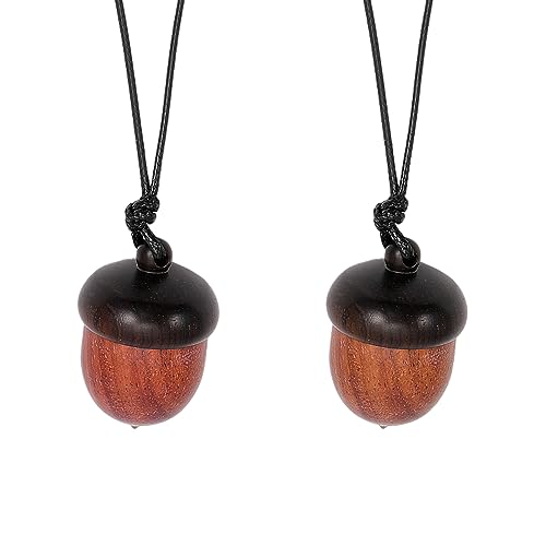 Collier médaillon en bois de gland ciselé boîte commémorative luxe