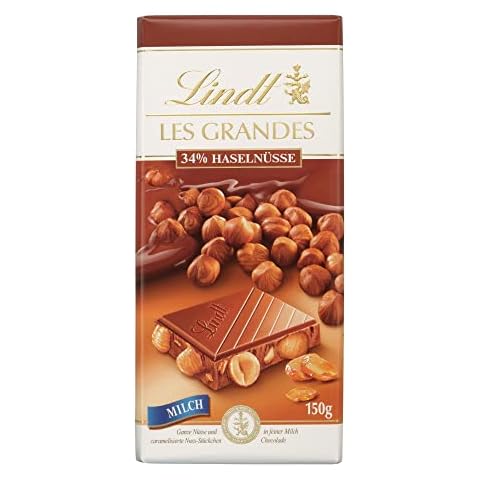 Lindt Schokolade Les Grandes Haselnuss Milch Cover