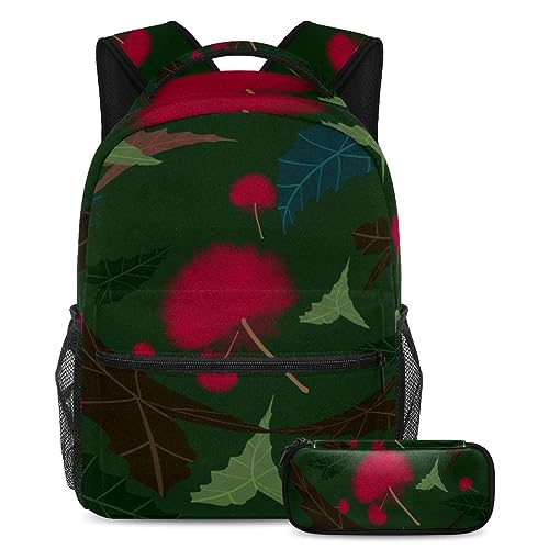 Sac à dos forêt tropicale avec trousse assortie pour école et voyage des ados