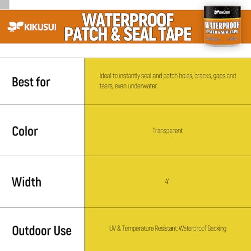 Image of KIKUSUI Waterproof Patch & Seal Tape, Transparent, 4 Inch x 3 Yard