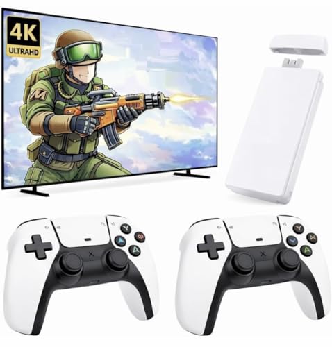 Image of 2026 HD Game Con-Sole | Plug & Play HDMI Gaming Console with 2.4G 2 Wireless Controllers | HDMI Video Game System for Kids & Family (7-14 Years) ( White Kids Edition ) New 1