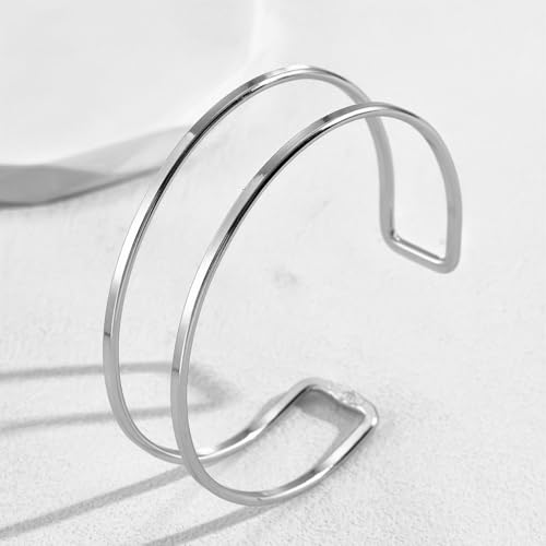 Minimalist Arm Cuff Gold Cuff Upper Arm Bracelet Dainty Layered Bangle Jewelry for Women4