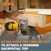 BORA Arbeitsböcke mit robustem Stahlrahmen, Arbeitsbock 2er set. Unterstellblock mit Metallbeine und 2x4 Halterung, Orange/Abendrot im Zickzackmuster (Sunset Chevron) – Ansicht 5