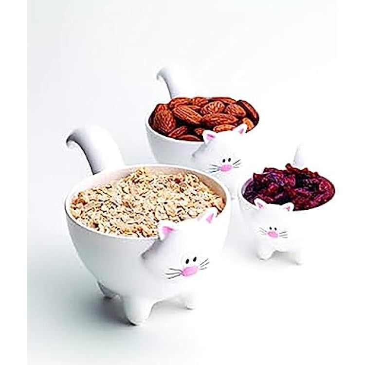 Joie Meow Cat Stackable Kitchen Measuring Cups Set, Colors May Vary