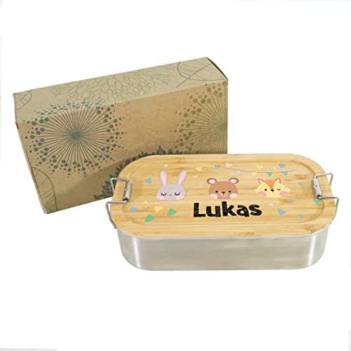 Holzura Vesperdose Kindergarten, Brotdosen mit Trennfächern für Kinder