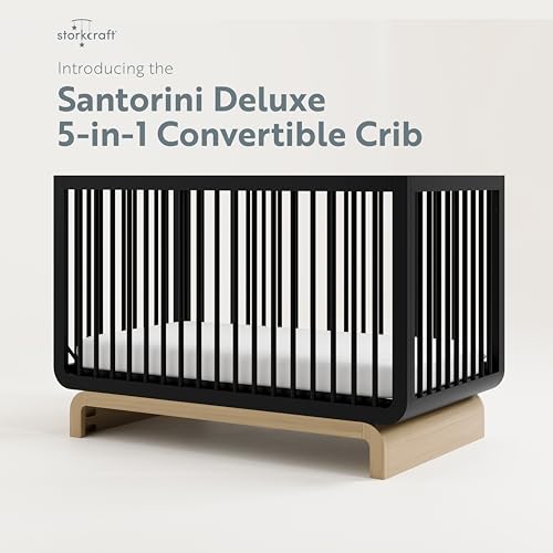 image for Storkcraft Santorini Deluxe 5-in-1 Convertible Crib with Bonus Toddler