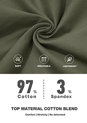 Magcomsen Cargo Short For Mens Cotton Golf Short Classic Cargo Short Comfort Work Short Relaxed Fit Cargo Short Army Green 36 #TOP3