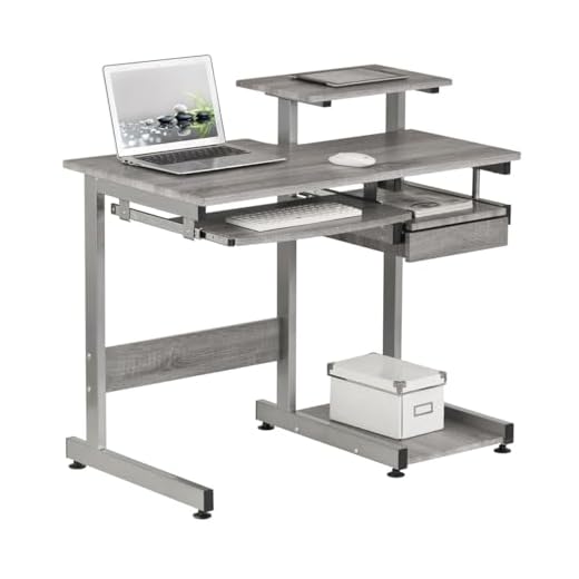 Techni Mobili Complete Computer Workstation Desk, Gray