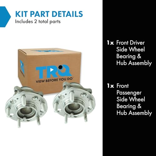 Image of TRQ Front Left and Right Wheel Bearing and Hub Assembly Set 2 Piece Compatible with 2010-2016 Hyundai Genesis Coupe