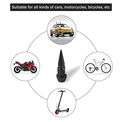 Singaro 45Mm Spiked Aluminum Stem Valve Caps,4Pcs Dustproof Tire Wheel Stem Caps For Cars,Suvs,Trucks Bicycles And Motorcycles(Black) #TOP4