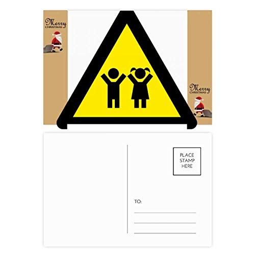 Lot de 20 cartes postales triangulaires pour enfant cadeau de Noël original motif Père Noël