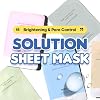 Paquete Variado de Mascarillas de Tela Solution, 10 Unidades (5 Tipos x 2 Sobres), 0.74 fl oz Cada Una, Mascarillas Faciales Coreanas para el Cuidado Diario de la Piel, Todo Tipo de Piel, 1 Paquete (10 unidades) 4