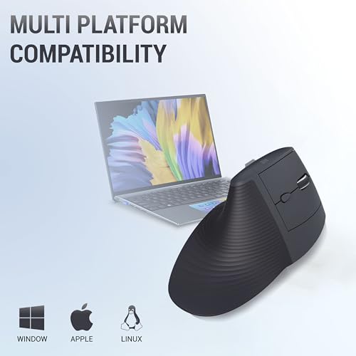 Image of Ant PC M200 Vertical Wireless Mice, Wireless Ergonomic Design, Rechargeable,5 Adjustable DPI, Silent 2.4GHz Optical Tunnel, USB Wireless Mouse for Laptop, PC Black