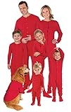 PajamaGram Family Christmas Pajamas Onesie - Women's, Dropseat, Red, M, 8-10