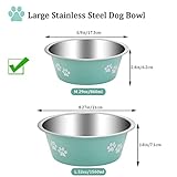 Hundenapf Edelstahl 2 Stück, 860 ml Metall Rutschfester Futternapf Hund mit Silikonboden, Wassernapf Fressnapf Napf mit Reisenapf Hund für Mittlere und Kleine Hunde