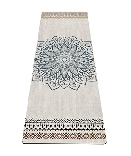 nuveti Yoga Mat Print Extra Thick TPE Non Slip Fitness Exercise Mat with Carrying Bag,72"x24" Extra Thick 6MM Exercise & Workout Mat for Yoga, Pilates Fitness and Floor Exercises