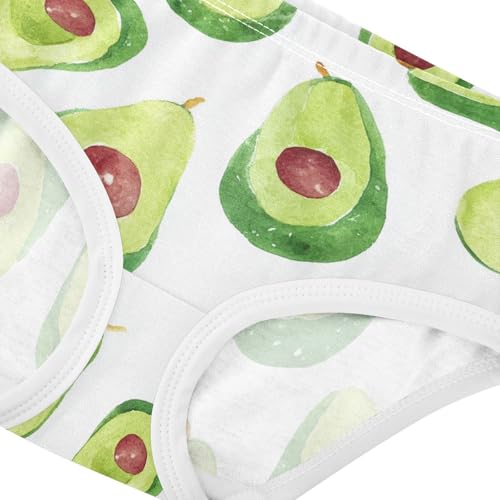 Wusikd Watercolor Avocados Girls' Underwear Cotton White Girls Briefs Soft Toddler Underwear 2T4